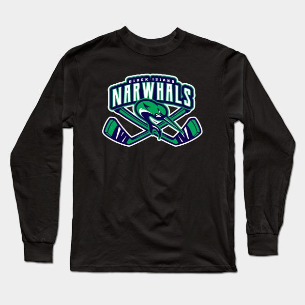 Block Island Narwhals Hockey Long Sleeve T-Shirt by Mutha_Puckin_Logos